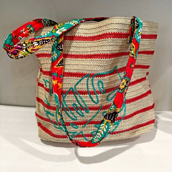 Vera Bradley Rumba Straw Beach Tote - Picture 4 of 9